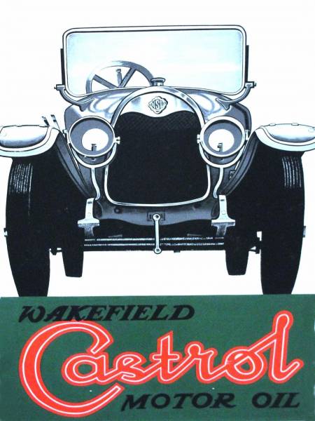 Emaile-bord met een heel vroege NSU auto