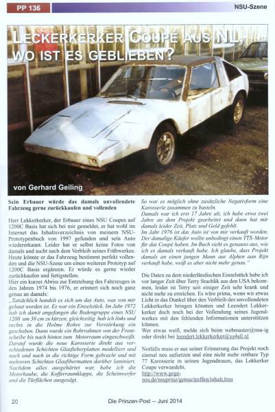 Uit de Prinzen-Post juni 2014