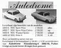 Advertentie Autodrome modellen