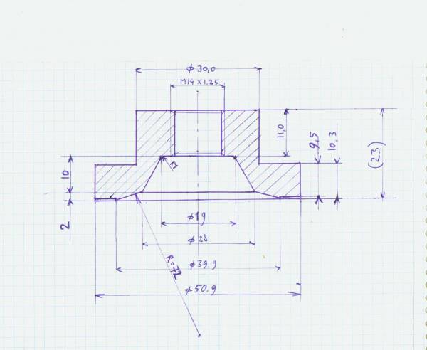 werktekening binnenkop NSU Quickly